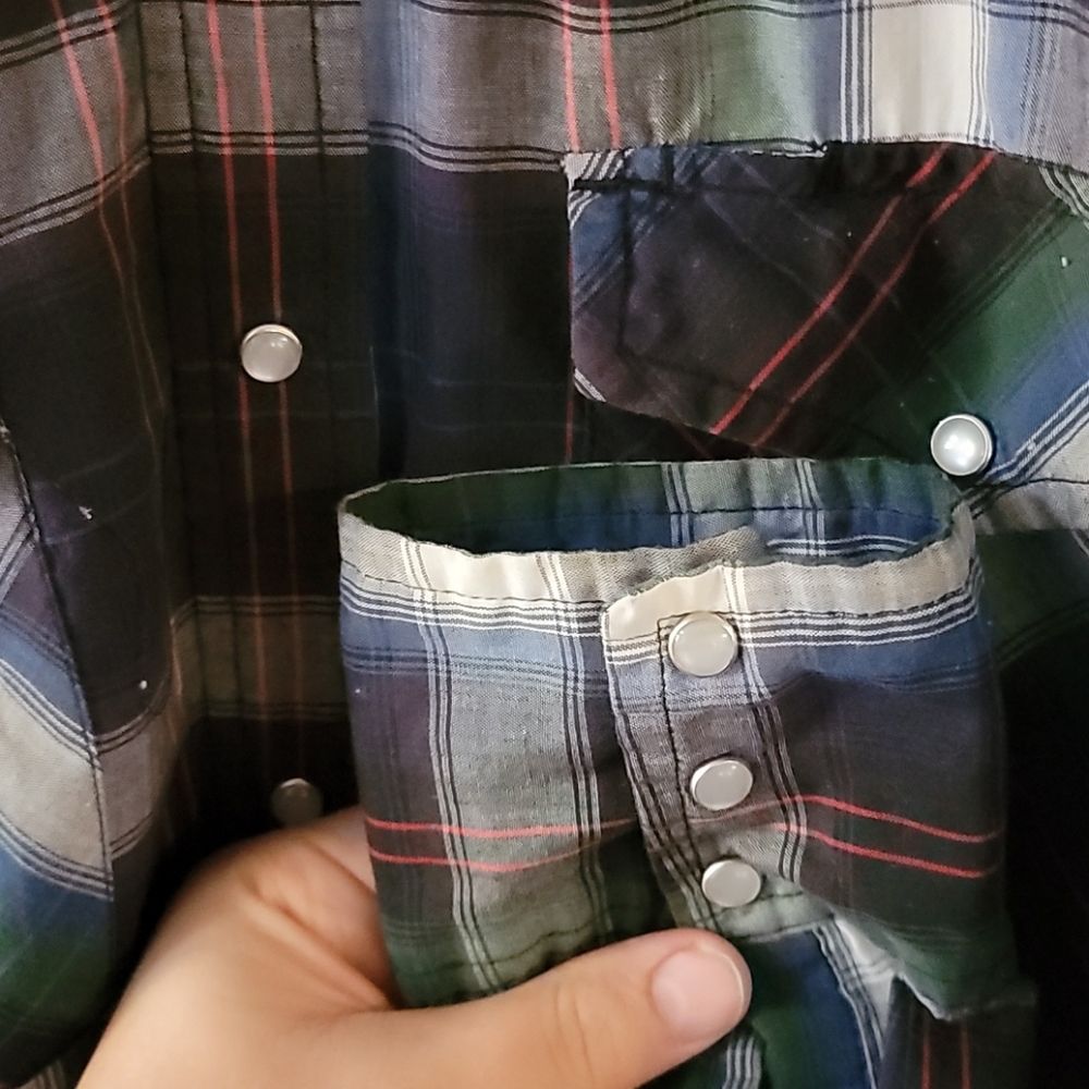Bit & Bridle Wester Button Down Sz L 60/40 Blend - Picture 3 of 5